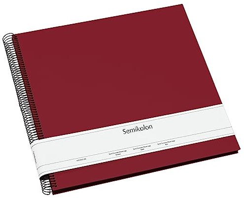 Semikolon 352901 Spiral Album Economy Large - 34,5x33,2 cm - Fotoalbum, 50 Seiten schwarz, Fotobuch, burgundy dunkel-rot