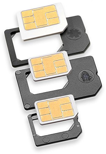 Nano Sim und Micro Sim Adapter KOMPLETT-SET (3er-SET) - PREMIUM QUALITÄT - MADE IN GERMANY - zur Verwendung von NanoSIM und MicroSIM Karten als Micro Sim oder normale Sim Karte für alle Handys im Charmate® Druckverschlussbeutel