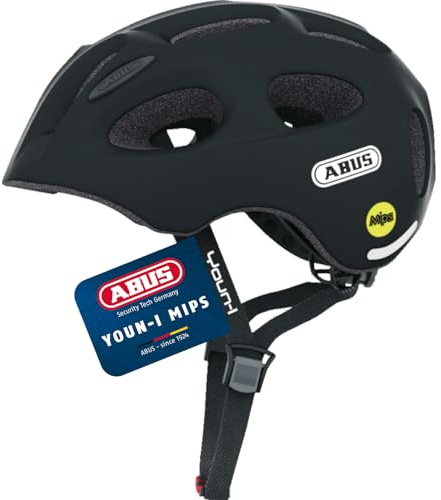 ABUS children's helmet Youn-I MIPS - bike helmet with light, reflectors and impact protection (MIPS) - for girls and boys
