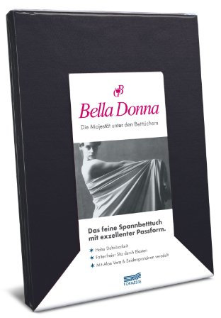 Formesse Spannbettlaken Bella Donna Jersey für Matratzen & Wasserbett 140-200x160-220 cm in Schwarz