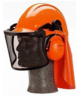 3M G3000NOR31V5C - Combinación forestal Casco G3000 ventilado naranja orejera H31 y pantalla V5C con arnés estándar, banda sudor plástico y cubre-lluvia GR3C