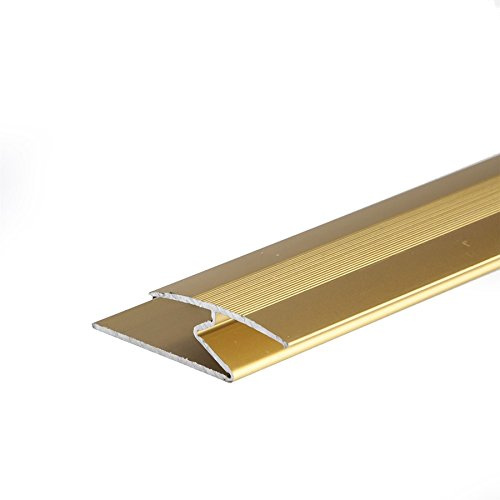 IANPAV Screw ANODISED Aluminium Z Edge Carpet Profile Door Floor BAR Trim 1000mm x 35mm C69, Gold