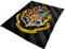Elbenwald Harry Potter Cuddly blanket with Hogwarts coat of arms motif unisex 180 x 220 cm black