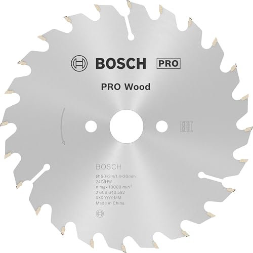 Bosch Professional 2 608 640 592 - Hoja de sierra circular Optiline Wood - 150 x 20/16 x 2,4 mm, 24 (pack de 1), gris