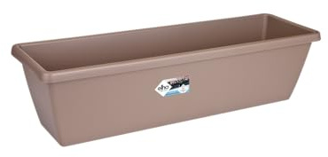 elho Barcelona Xl 60 - Planter for Balcony & Outdoor - 100% Recycled Plastic - Ø 59.0 x H 20.5 cm - Brown/Taupe
