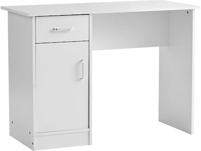 Tyler Home Source Desk White 1 Drawer 1 Door Compact Computer Workstation Home Office Table