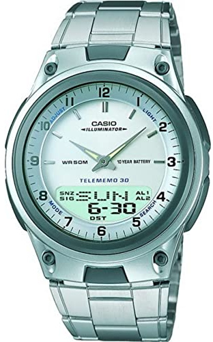 Casio Herren-Armbanduhr AW80-1AV Forester Ana-Digi Datenbank, 10 Jahre Batterie, Silber, Einheitsgröße, Kleid