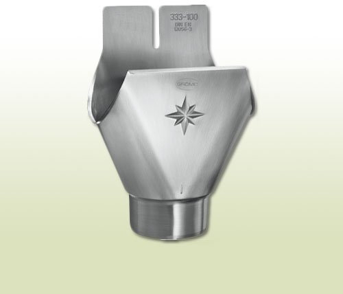 Aluminium Einhangstutzen oval RG 250 für Fallrohr DN 80