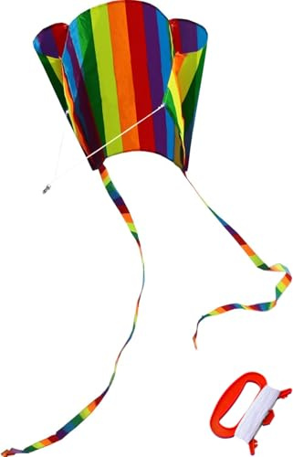 Hengda Kite for Kids 31-Inch Rainbow Parafoil Kite Low Wind Kite,weak Wind can Fly, Suitable for Children to Play, do not Need to Assemble