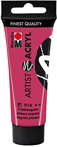 Marabu 12200055914 - Artist Acrílico Primario Magenta 914, 22 ml, pintura acrílica fina de calidad artística, a base de agua, consistencia pastosa, altamente pigmentada, muy buen brillo y opacidad