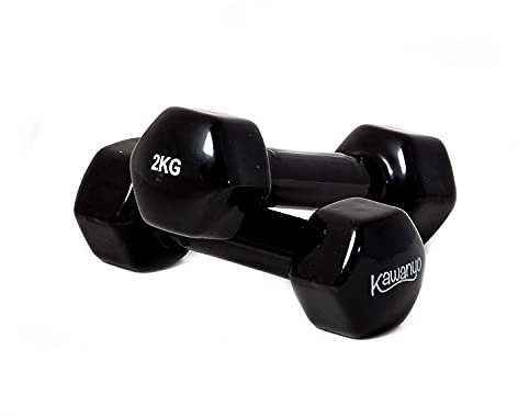 Kawanyo Vinyl Hantel - 2 x 2.0 kg Krafttraining Workout Gewichte Kurzhantel