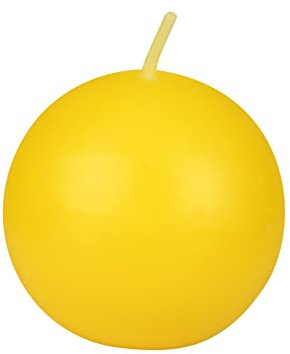 Zest Candle 6-Piece Ball Candles, 3-Inch, Yellow