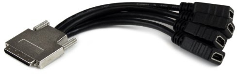 StarTech.com VHDCI Breakout Cable - VHDCI to 4x HDMI M/F - VHDCI Cable for NVIDIA & VisionTek Graphics Cards (VHDCI24HD), Black