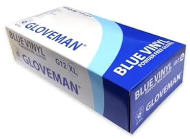 RDK Mobility TM Blue Vinyl Gloves Nitrile Examination | Premium Quality | Powder and Latex Free | Box of 100 vinyl Gloves Medium | Disposable Gloves Medium | Packaging may Vary