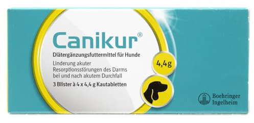 CANIKUR Kautabletten für den Hund – Diätergänzungsfuttermittel zur Linderung akuter Resorptionsstörungen des Darms bei und nach akutem Durchfall 12 STK.
