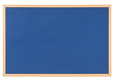 Bi-Office Earth Executive - Tablero de Anuncios de Marco de MDF Roble, 90 x 60 cm, Tablón de Fieltro Azul