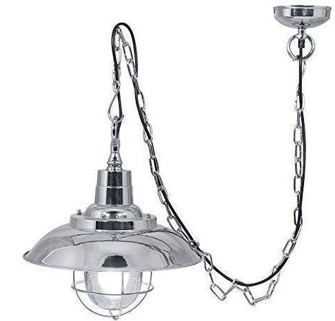 linoows Schiffslampe, Deckenlampe, Hängelampe, Dampfschiff Lampe vernickelt