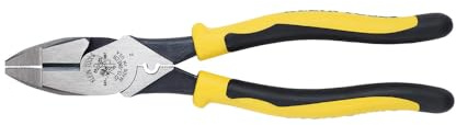 Klein Tools J213-9NECR Journeyman Pliers Connector Crimp Side, Made in USA, With High-Leverage Design Featuring Crimping Die Behind Hinge, 9-Inch