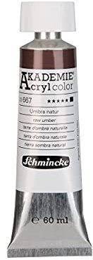 Schmincke - AKADEMIE Acryl color, Umbra natur in 60 ml-Tube, 23667011, feine Künstler-Acrylfarbe, brillant, hoch lichtecht und kadmiumfrei, für Acrylmalerei, Mixed Media
