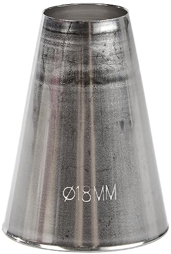 silikomart | Bocchetta per Sac à Poche in Acciaio Inox BT218, Ideale per Decorazioni ad Effetto, Facile da Lavare, Beccuccio Foro Tondo Ø18 mm, Made in Italy