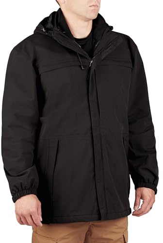 Propper Men's 3 In 1 Hardshell Parka Jacket, 3X-Large Long, Black