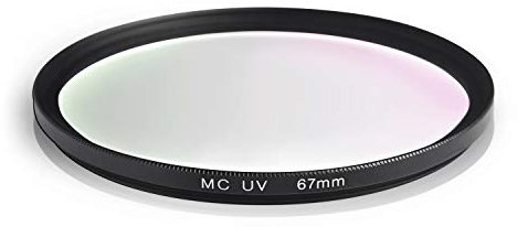 Filtre UV MC. Cadre en Aluminium et Verre Optique. Revêtement Hydrofuge et Anti-Rayures. pour Canon Sony Nikon Leica Fujifilm Panasonic Pentax Sigma Tamron Pentax (67mm)