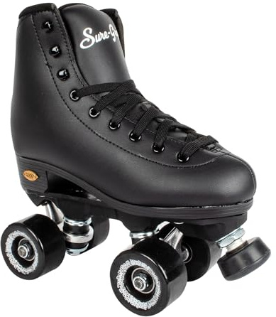 Sure-Grip Fame Indoor Rollerskates (Mens 12 / Womens 13, Black)