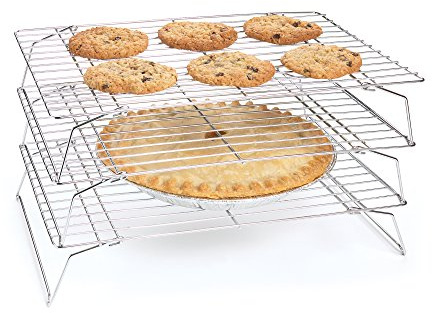 Fox Run Stackable Cooling Rack Set, Chrome, 3-Piece, Metallic, 2.25 x 14 x 10 inches