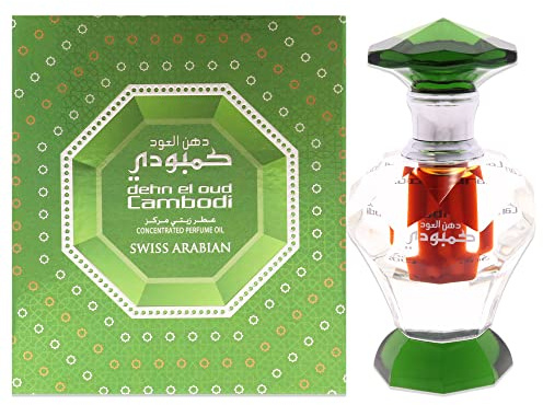 Swiss Arabian Dehn El Oud Cambodi - Luxury Products From Dubai - Long Lasting Personal Perfume Oil Fragrance - A Seductive Signature Aroma - 0.1 Oz