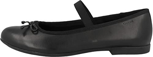 Geox Girls J Plie' Ballerina, Black, 6 UK Child