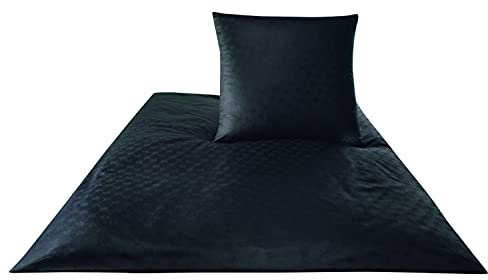 JOOP! Bettwäsche Mako-Satin Cornflower 4020 - Farbe: schwarz-9, 80x80 cm Kissenbezug