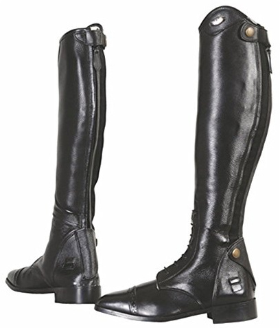 TuffRider Ladies Regal Field Leather Tall Riding Boots with Laces Black Width Wide (Horse Riding Equestrian) Black 7 S