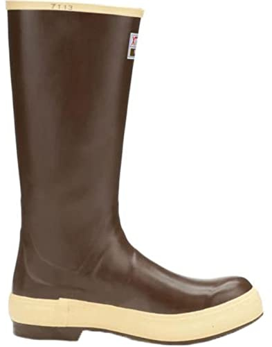 XTRATUF Men’s Fishing Watertight Latex Neoprene Arch Support Slip Resistant Traction Legacy Boots, 15in - Plain Toe, Copper/Tan, 10