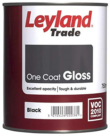 Leyland Trade One Coat Gloss Paint - Black 750ml