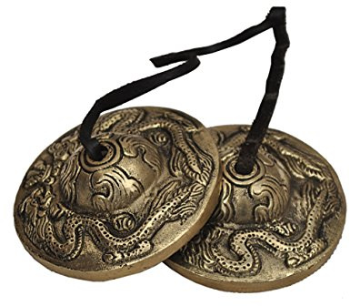 Dharma Store - Platillos de meditación tibetanos para yoga - Dragón en relieve (versión original)