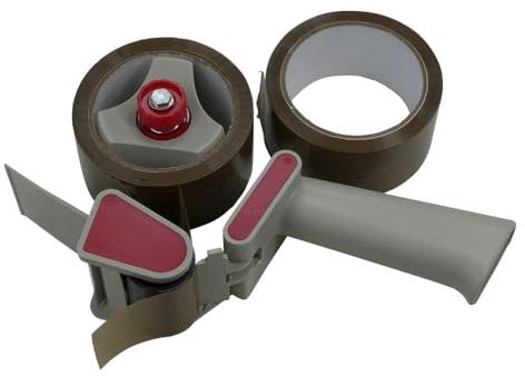 ROTIX Tejpdispenser + 2 rullar förpackningstejp á 66 m x 50 mm handdispenser i hantverkskvalitet