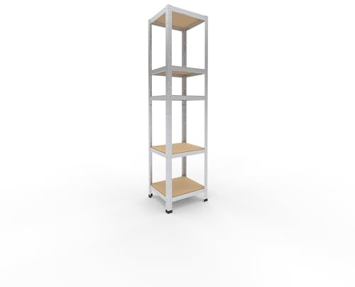 shelfplaza® 180x45x40cm HOME Scaffale metallo per carichi pesanti zincato con 5 ripiani con 175kg capacità di carico/Scaffali in metallo per garage come scaffali per ripostiglio o officina