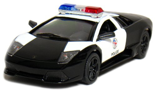 KiNSMART Lamborghini Murcielago LP640 1:36 Scale 5 Die Cast Model Super Sports Car Toy (Black Police)