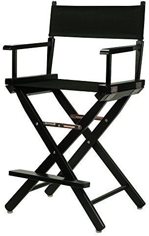 Casual Home Natur Rahmen Leinwand Regisseur Stuhl, Holz, Black Frame with Black Canvas, 61 cm (24 Zoll)