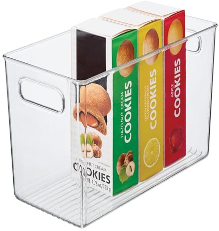 iDesign Cabinet/Kitchen Binz Kitchen Storage Container, Tall Plastic Boxes for the Fridge, Freezer or Pantry, Clear
