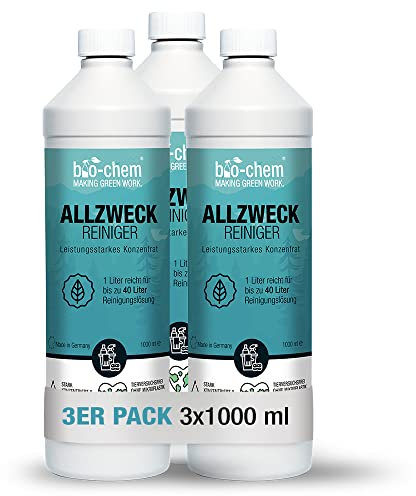 bio-chem Allzweckreiniger Konzentrat - Extrem leistungsstark für hygienische Sauberkeit - 3x 1000 ml - Multi Clean Kraftreiniger Küchenreiniger - für den gesamten Haushalt, Küche, Bad, Wohnzimmer