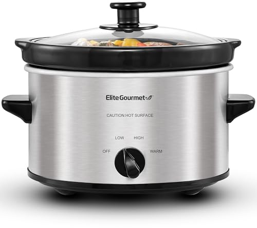 Maxi-Matic MST-275XS Electric Oval Slow Cooker, 2 Qt, Stainless Steel