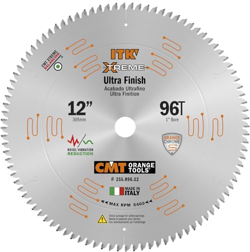 CMT Orange Tools 255.096.12 - Ultra Fine Finishing Saw Blade D=12 B=1 ß=Hi-ATB 30 K=0.102 P=0.071 a=-5