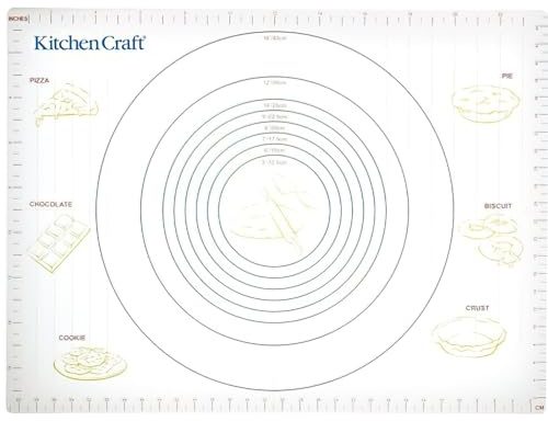 KitchenCraft Anti Haft Backmatte mit Maßangaben aus Kunststoff, extra groß, 61 x 45 cm, für das Ausrollen von Teig