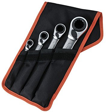 Bahco BHS4RM/4T Umschaltknarrenschlüssel-Satz, 4-teilig, 8–27 mm