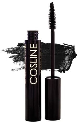 COSLINE Mascara Black Waterproof 97, Schwarz, Wimperntusche, Wasserfest, Verlängert & definiert die Wimpern, Intensive Farbe, Vegan