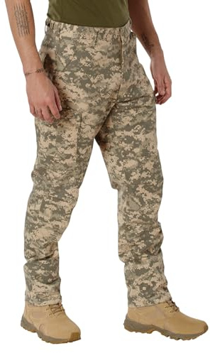 Rothco Tactical BDU Pants – Rugged Cargo Outdoor Hiking EDC Work Uniform, ACU Digital Camo, M