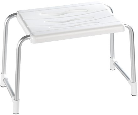 WENKO Duschhocker Secura Weiß, Wannenhocker, 120 kg Tragkraft
