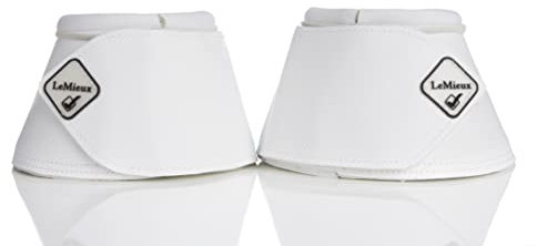 LeMieux WrapRound Pferdegamaschen aus Leder, mit verstellbarem Doppelverschluss, für Schule, Aufwärmen und Reisen, Größe M, Weiß