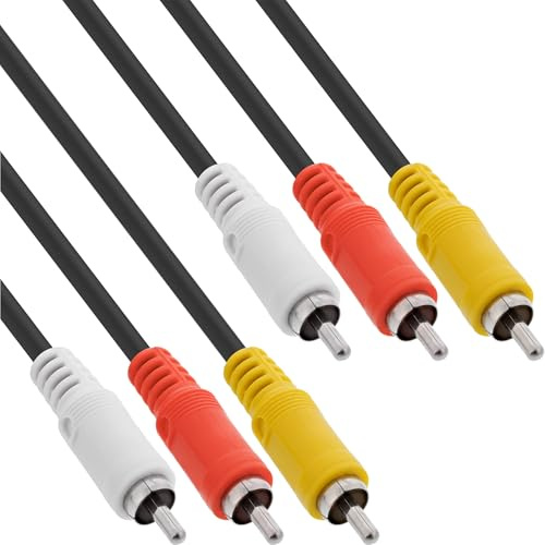 InLine 89605 Cinch Kabel, Audio/Video 3x Cinch, Stecker / Stecker, 5m